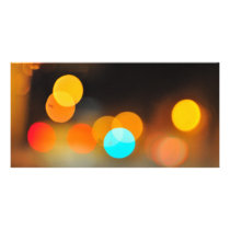 Bokeh lights photo card