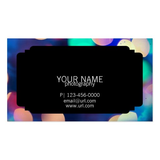 Bokeh Photo Horizontal Business Cards (back side)