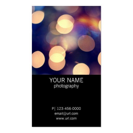 Bokeh Photography Business Cards (back side)