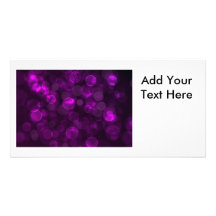 Bokeh púrpura tarjetas con fotos personalizadas
