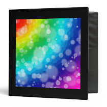 Bokeh Rainbow Pattern 3 Ring Binder