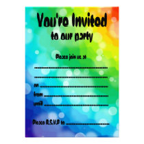 Bokeh Rainbow Pattern Invites