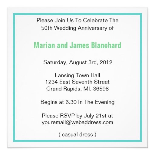 BOLD 50th FIFTY Anniversary Party Invitations