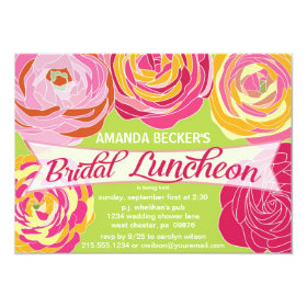 Bold Abstract Floral Bridal Luncheon Invitation 4.5