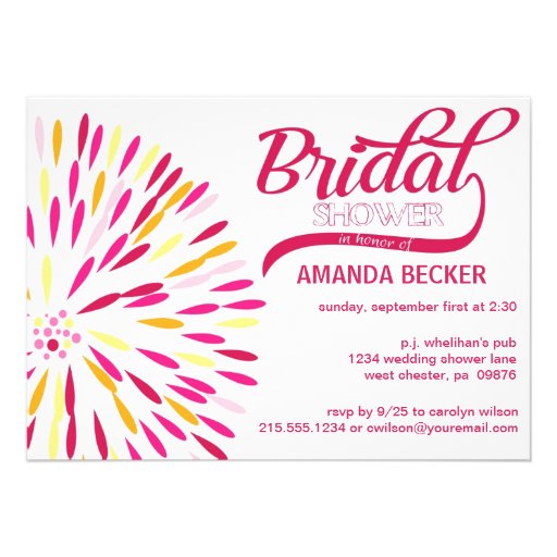 Bold Abstract Floral Bridal Shower Invitation