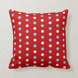 Bold and Bright Red and Blue Polka Dots Gifts Pillow