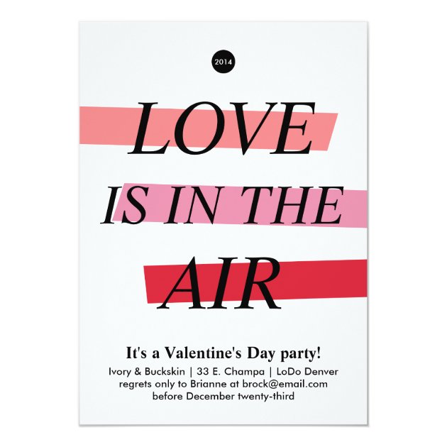 Bold and Bright Valentine's Day Party Invitation (front side)