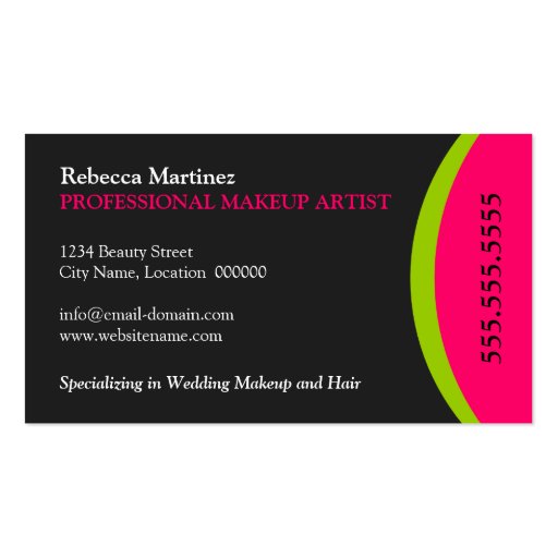 Bold and Colorful Monogram Business Cards (back side)