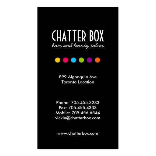 Bold and Hip Business Card (back side)