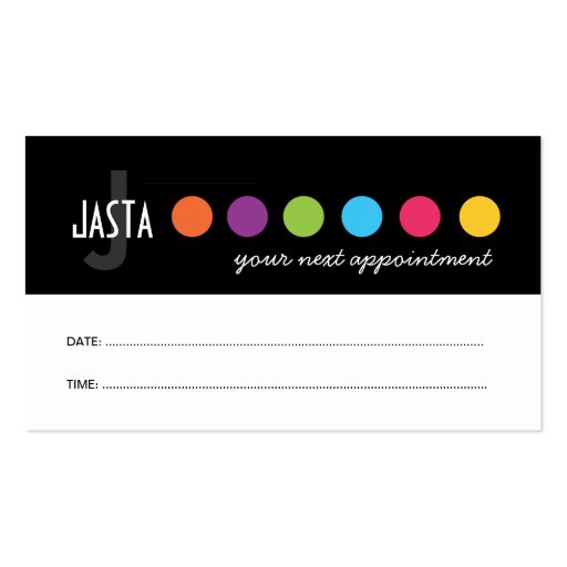 Bold and Hip Salon Appointment Card Business Card (back side)