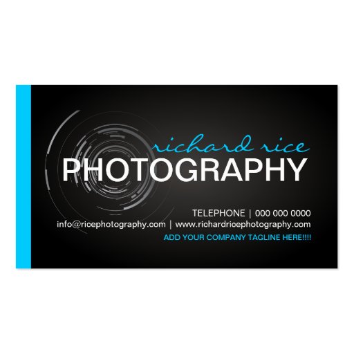 Bold and Modern Photographer Business Cards (front side)