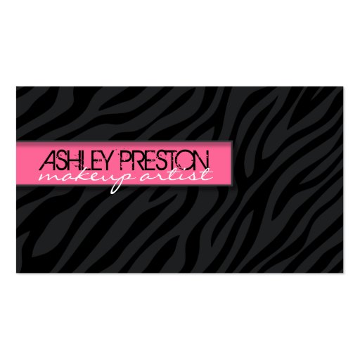 Bold and Stylish Zebra Print Business Card (front side)