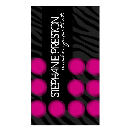 Bold and Stylish Zebra Print Business Card (front side)
