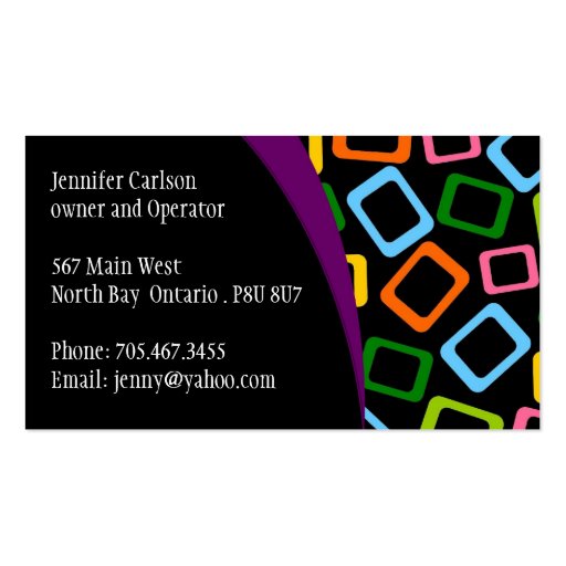 Bold and Vibrant Business Card (back side)