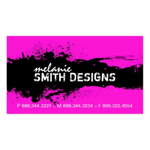 Bold and Vibrant Grunge Business Card (front side)