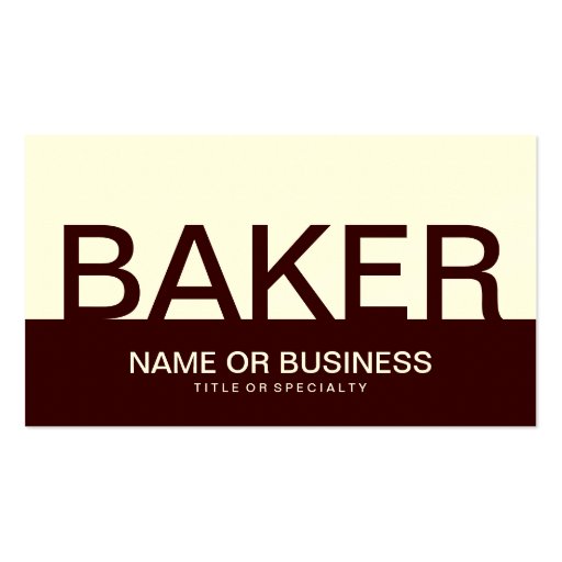 bold BAKER (color customizable) Business Cards