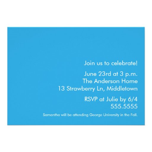 Bold Banner Graduation Invite Blue
