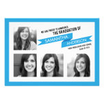 Bold Banner Graduation Invite Blue