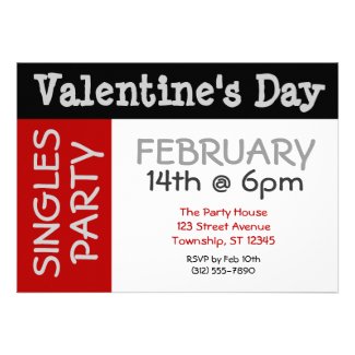Bold & BIG Valentine's Day Singles Party Invites