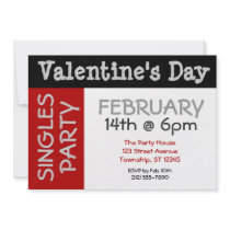 Bold & BIG Valentine's Day Singles Party Invites