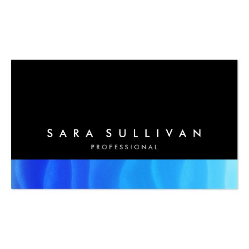 Bold Black Abstract Blue Gradients Business Card