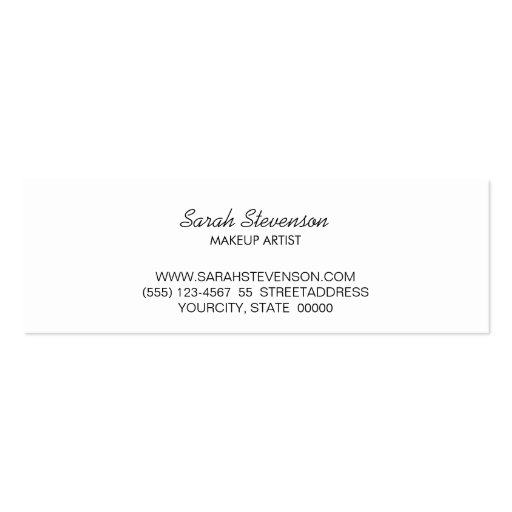 Bold Black and Gold Faux Sequin Modern Fashionista Business Card (back side)