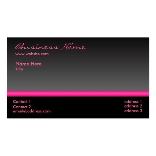 Bold Black and Pink business card