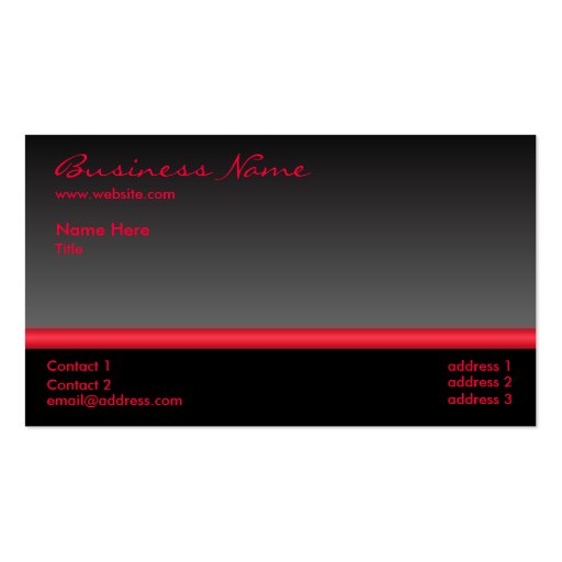 Bold Black and Red business card (front side)