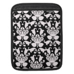 bold black and white damask pattern ipad sleeves