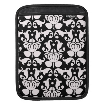 bold black and white damask pattern ipad sleeves Rickshaw_sleeve bold black and white damask pattern ipad sleeves Rickshaw_sleeve