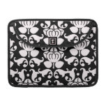 bold black and white damask pattern sleeves for macbooks