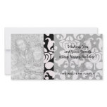 bold black and white damask pattern custom photo card