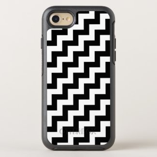 Bold Black and White Diagonal Zigzag Pattern