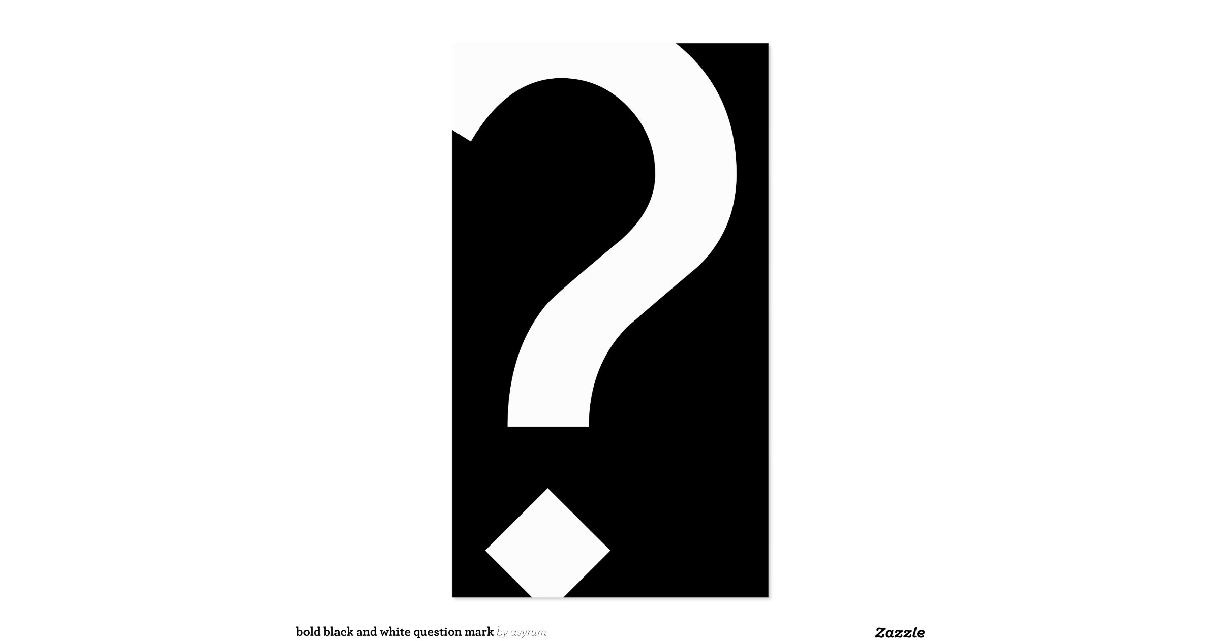 bold black and white question mark Double-Sided standard business cards ...