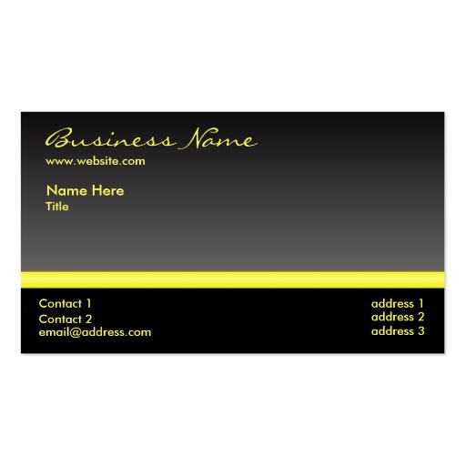 Bold Black and Yellow business card