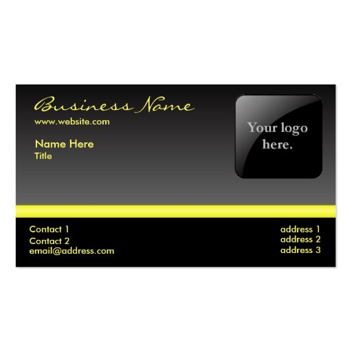 Bold Black and Yellow business card -with logo