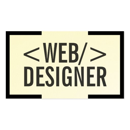 Bold Black Border Web Design Business Card (front side)