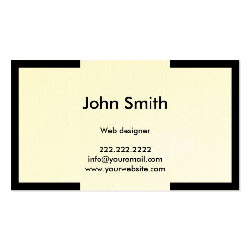 Bold Black Border Web Design Business Card (back side)