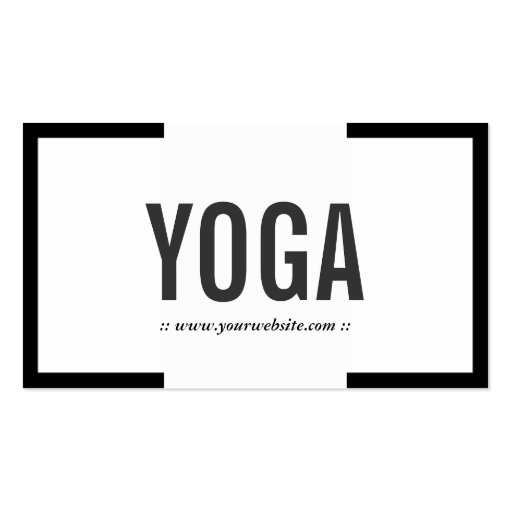 Bold Black Border Yoga Instructor Business Card (front side)