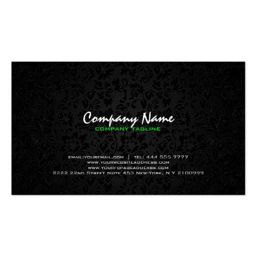 Bold Black Green And Purple Hair Stylist Text 2 Business Cards (back side)