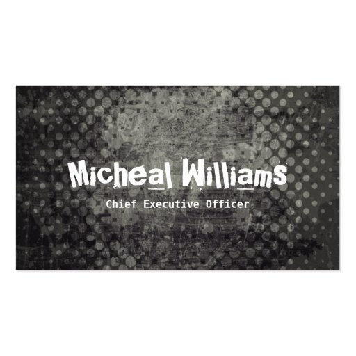 Bold Black Grunge CEO Company Business Cards (front side)