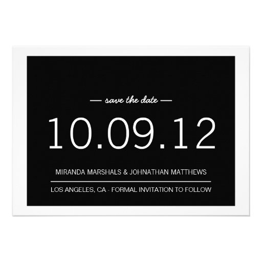 Bold Black Photo Save The Date Announcements