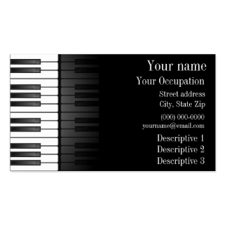 Bold Black White Keyboard Design Business Card