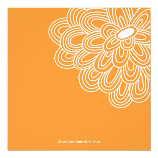 Bold Bloom Orange & White Bridal Shower Invitation