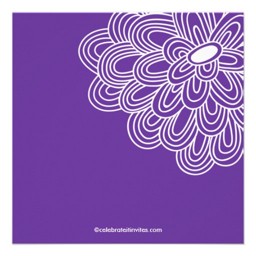 Bold Bloom Purple & White Bridal Shower Invitation