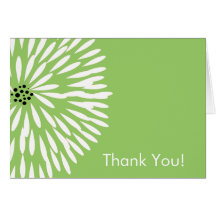 Bold Bloom White Flower w/ Sage Thank You Card