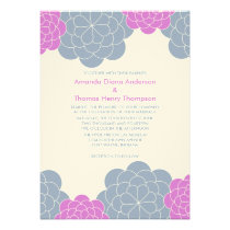 Bold Blooms Modern Wedding Invitations (fucshia) invitations