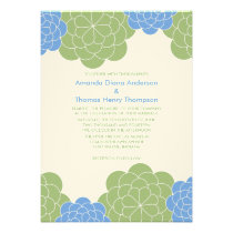 Bold Blooms Modern Wedding Invitations (green) invitations
