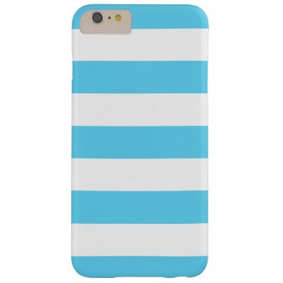 Bold Blue and White Stripes Barely There iPhone 6 Plus Case