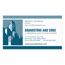 Bold Blue Commercial Real Estate Business Card Template
